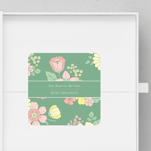 Sticker Carré Spring Nature Floral Boho Business