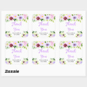 Sticker Carré Spring Purple Flowers with Foliage (Feuille)