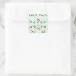 Sticker Carré Spring Tulips Rose Floral Garden