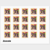 STICKER CARRÉ SPRINGER SPANIEL ANGLAIS  (Feuille)