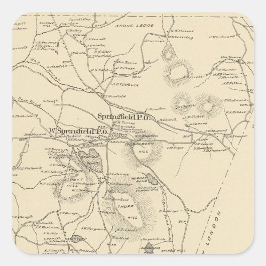 Sticker Carré Springfield, Sullivan Co (Devant)