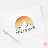 Sticker Carré Spruce Knob Virginie-Occidentale Rétro (Enveloppe)