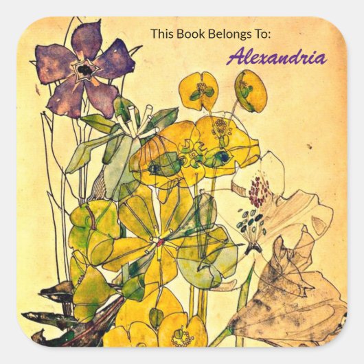 Sticker Carré Spurge avec Yham par Charles Mackintosh (Devant)