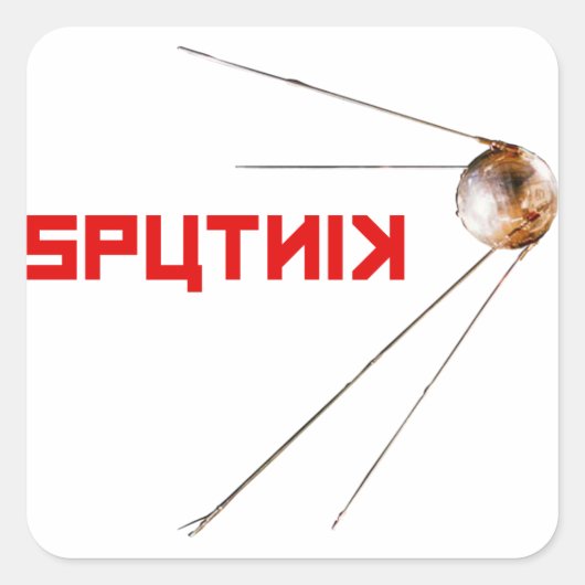 Sticker Carré SPUTNIK - espace/russie/union soviétique/technolog (Devant)