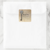 Sticker Carré Squelette Clé Vintage Recherche Faveur (Sac)