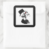 Sticker Carré Squelette des yeux rouges (Sac)
