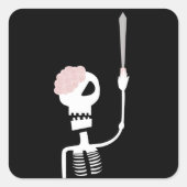 Sticker Carré squelette d'Halloween avec une épée (Devant)