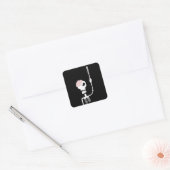 Sticker Carré squelette d'Halloween avec une épée (Enveloppe)