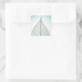 Sticker Carré Squelette Feuille verte (Sac)