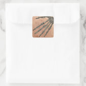 Sticker Carré Squelette main (Sac)