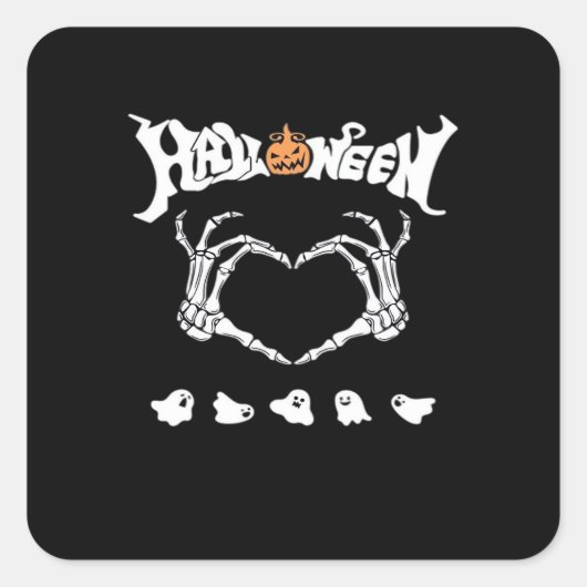 Sticker Carré Squelette main avec, Halloween Design (Devant)