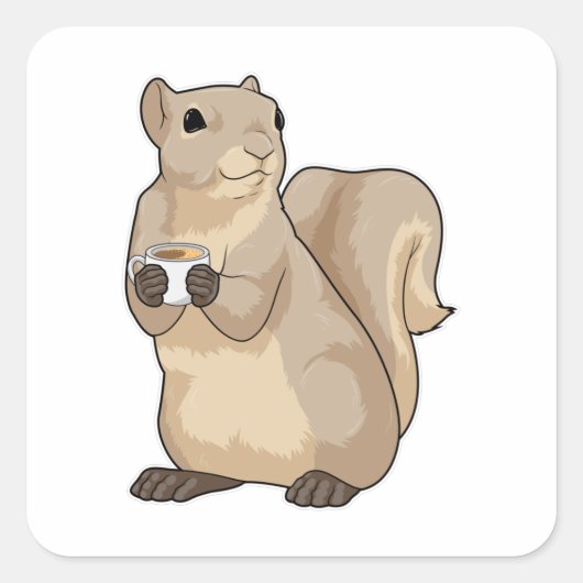 Sticker Carré Squirl Coffee Cup (Devant)