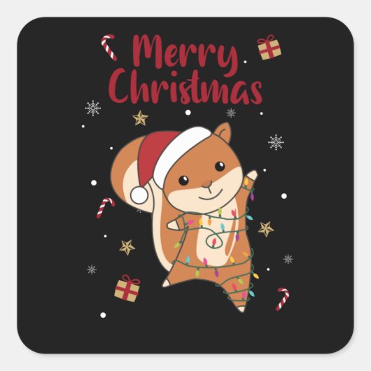 Sticker Carré Squirl Winter Animals (Devant)