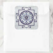 Sticker Carré Sri Yantra / Sri Chakra Gemstone et perle (Sac)