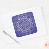 Sticker Carré Sri Yantra / Sri Chakra violet et argent (Enveloppe)