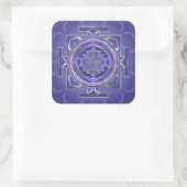 Sticker Carré Sri Yantra / Sri Chakra violet et argent (Sac)