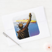 Sticker Carré ss Rex passant Statue de la Liberté (Enveloppe)