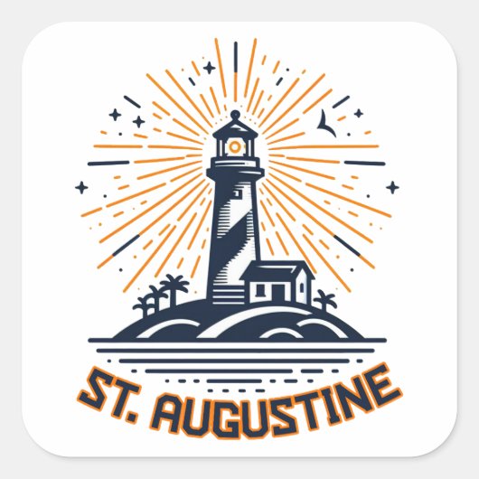 Sticker Carré St. Augustine Florida Lighthouse Sunrise (Devant)