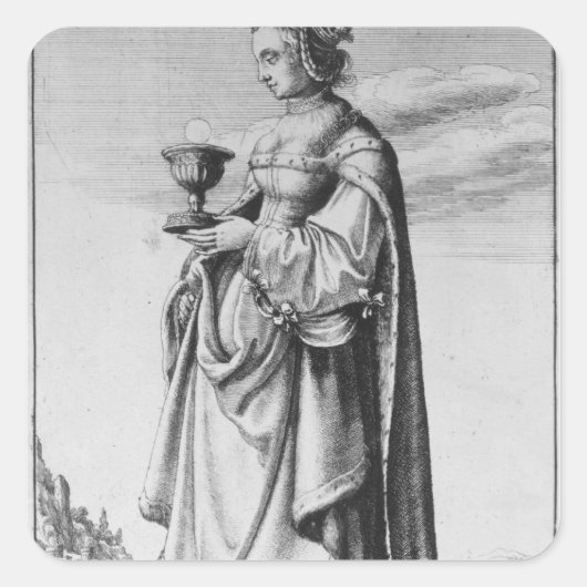 Sticker Carré St. Barbara, gravée par Wenceslaus Hollar, 1647 (Devant)