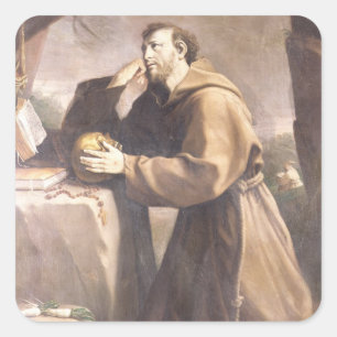 Sticker Carré St Francis d'Assisi à la prière