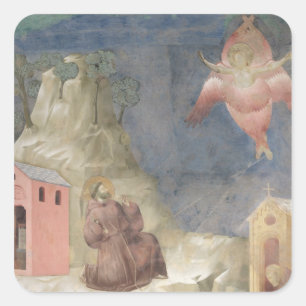 Sticker Carré St. Francis reçoit la Stigmata, 1297-99