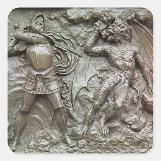 Sticker Carré St. George Combattre le dragon (Devant)