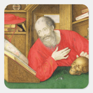 Sticker Carré St Jerome dans son étude, 1650 (bodycolour et la