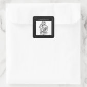 Sticker Carré St Joseph Priez pour nous Noir, Blanc, Catholique (Sac)