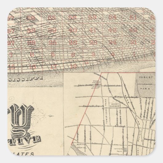 Sticker Carré St. Louis, Missouri (Devant)