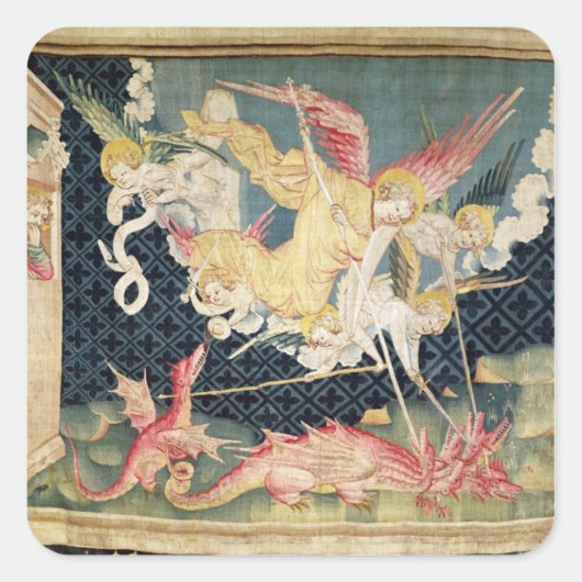 Sticker Carré St. Michael et ses anges combattent le dragon (Devant)