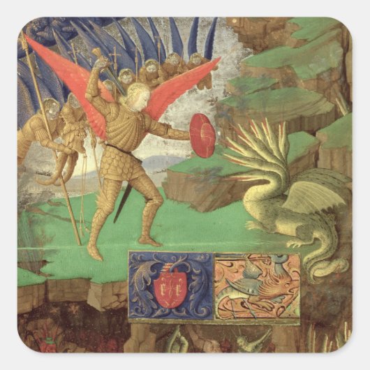 Sticker Carré St. Michael Slay le dragon (Devant)