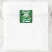 Sticker Carré St patrick acher Lucky Charm Clover Irlandais (Sac)