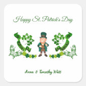 Sticker Carré St patrick Leprechaun Butterfly Lucky Shamrocks (Devant)