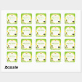 Sticker Carré St Patrick's Day Baby shower Africain Américain Fi (Feuille)