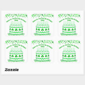 Sticker Carré St Patrick's Day Birthday Cake Custom Candles (Feuille)