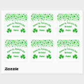 Sticker Carré St Patrick's Day Birthday Green Shamrocks Confetti (Feuille)