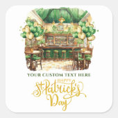 Sticker Carré St. Patrick's Day Pub Personnalisé (Devant)