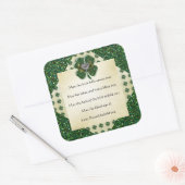 Sticker Carré St. Patrick's Sparkly Shamrock/Heart Irish (Enveloppe)