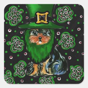 Sticker Carré St. Patty Yorkie Poo