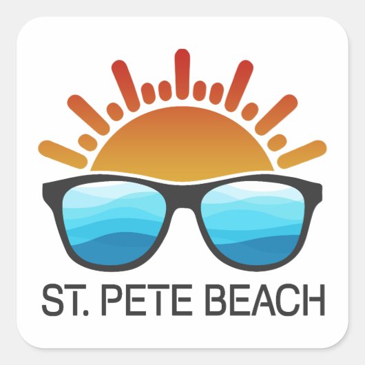 Sticker Carré St. Pete Beach Floride Lunettes de soleil (Devant)