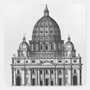 Sticker Carré St. Peter's, Rome, gravée par C. Campbell