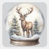 Sticker Carré Stade De Noël Dans Un Snowglobe (Devant)