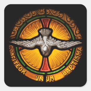 Sticker Carré Stained glass dove