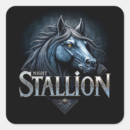 Sticker Carré Stallion de nuit 2 (Devant)