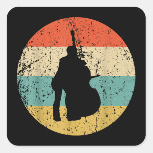 Sticker Carré Stand Up Bass Shirt - Vintage musique rétro