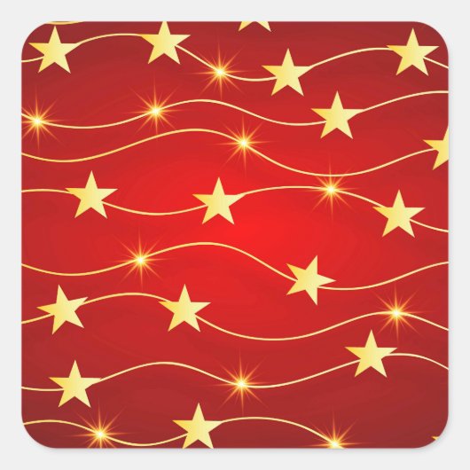 Sticker Carré Star Adored Ruby Motif rouge (Devant)