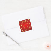 Sticker Carré Star Adored Ruby Motif rouge (Enveloppe)