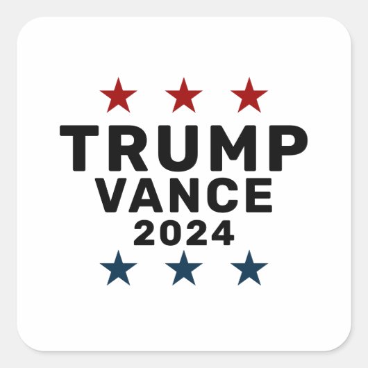 Sticker Carré Star classique de Trump Vance 2024 (Devant)