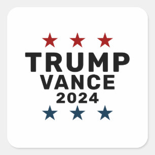 Sticker Carré Star classique de Trump Vance 2024