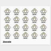STICKER CARRÉ STAR DAVID EN ARGENT (Feuille)